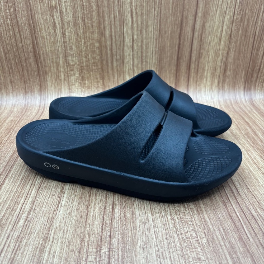 OOFOS OOahh Sport Slide‎ Sandals Unisex Black Men's 5 Women's 7 Recovery shoe